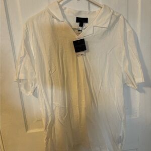 Magaschoni White Casual Button Down Shirt